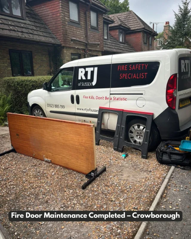 📍 Fire Door Maintenance Completed in Crowborough.

From schools to office blocks, we’re keeping East Sussex safe—one fire door at a time.

Our latest visit to Crowborough saw our expert team complete a thorough fire door maintenance check, ensuring each door meets current safety standards and functions as your building’s first line of defence in an emergency.

✅ Compliant
✅ Functional
✅ Peace of mind for everyone inside

If you're unsure about the condition of your fire doors, let’s talk. We cover Crowborough, Eastbourne, and across BN22.

📞 Book your fire door inspection today: www.rtjofsussex.com

#FireDoorSafety #CrowboroughFireSafety #RTJofSussex #FireSafetyExperts #BuildingComplianceUK