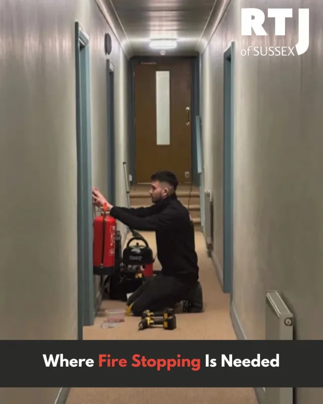 Where Is Fire Stopping Needed?

Whenever fire-resistant walls, ceilings, or floors are penetrated—fire stopping is essential to restore compartmentation and stop the spread of fire and smoke.

Common areas include:

✔️ Service risers and voids
✔️ Electrical, plumbing, and HVAC penetrations
✔️ Behind walls or ceilings in communal areas

Whether it's new builds, refurbishments, or remedial work from fire risk assessments—RTJ of Sussex ensures your fire stopping is done right and fully compliant.

📞 07511 140776 | 🌐 www.rtjofsussex.com
Contact us for a site survey or compliance check.