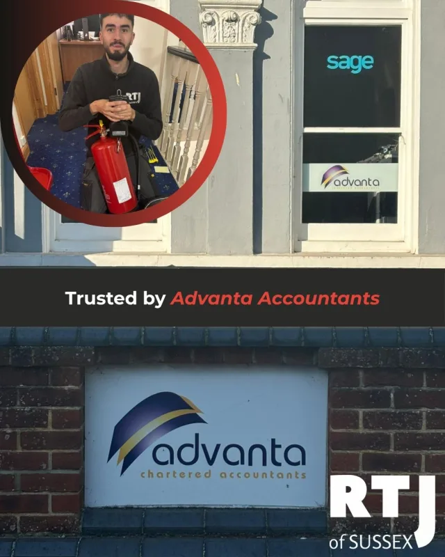 🔥 Who looks after your fire extinguishers?

We’re excited to welcome Advanta Accountants as a new client. They’ve trusted us to take care of their fire extinguishers 🧯 giving them peace of mind that their workplace is safe, compliant, and always prepared.

At RTJ of Sussex, we make fire safety simple. From extinguishers to fire door inspections and training, our job is to take the hassle out of compliance and give you confidence that everything’s up to standard.

Ready to make fire safety easy? Let us handle it.

📧 Email: info@rtjofsussex.com
📞 Phone: 01323 885199
🌐 Website: www.rtjofsussex.com

Sharing our knowledge to save life’s.