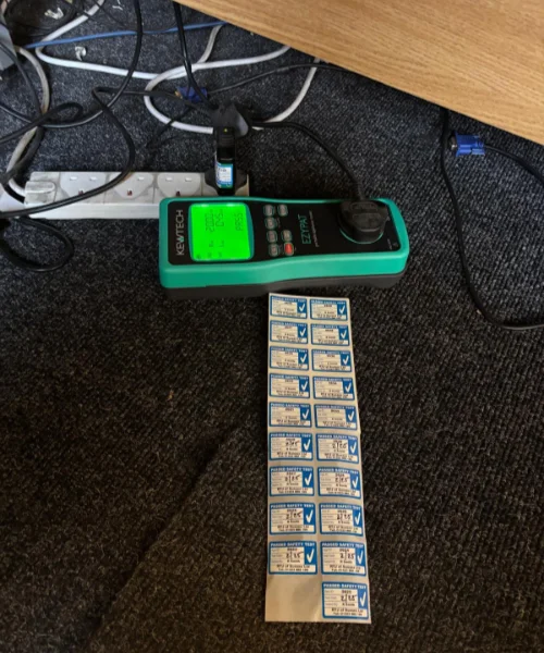 PAT tester connected to an appliance